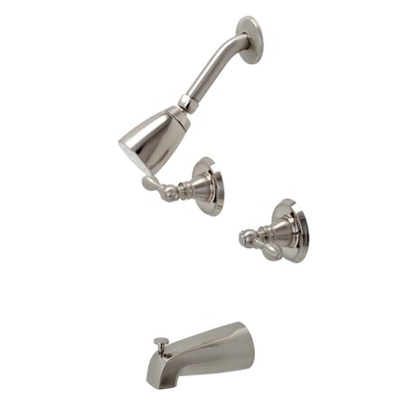 Kingston Brass KB248ACL Two-Handle Tub and Shower Faucet, Brushed Nickel KB248ACL